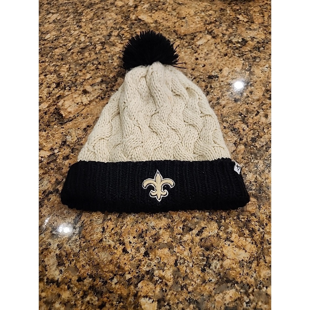 New Orleans Saints Women's Hat Football Chunky Knit Pom Beanie Winter Cap NWT